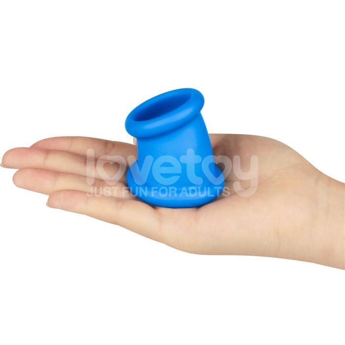 Lovetoy Pinnacle Pro Tapered Squeeze Male Ball Stretcher Blue - - Ball Stretchers and Crushers