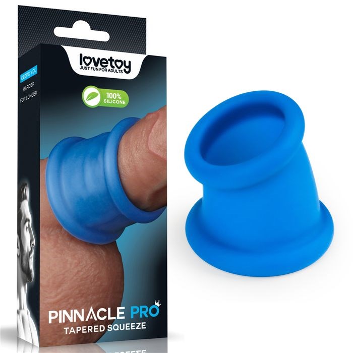 Lovetoy Pinnacle Pro Tapered Squeeze Male Ball Stretcher Blue - - Ball Stretchers and Crushers