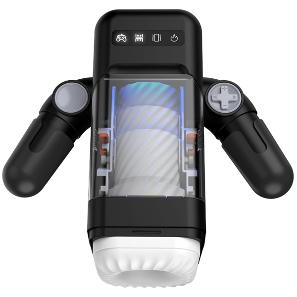 Amovibe Game Cup Thrusting & Rechargeable Male Masturbator Black - - Masturbators and Strokers