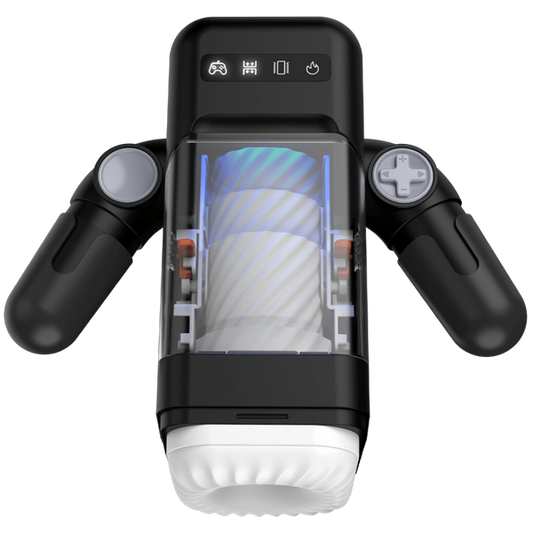 Amovibe Game Cup Thrusting & Rechargeable Male Masturbator Black - Masturbators and Strokers