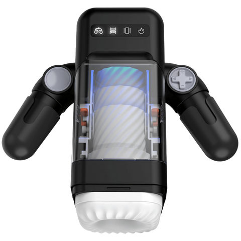 Amovibe Game Cup Thrusting & Rechargeable Male Masturbator Black - Masturbators and Strokers