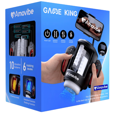 Amovibe Game King Rubbing Rechargeable Male Masturbator Black - Masturbators and Strokers