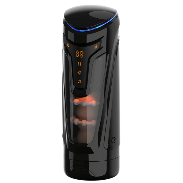 Amovibe Warrior Rechargeable Thrusting Male Masturbator Black - - Masturbators and Strokers