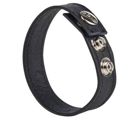 Colt Adjustable 3 Snap Leather Strap Cock Ring - Cock Rings