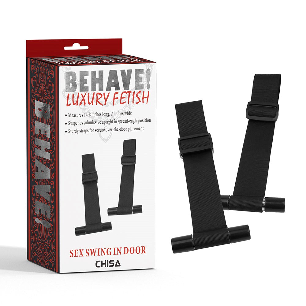 Behave Sex Swing In Door Wrist Restraints Black - - Cuffs And Restraints