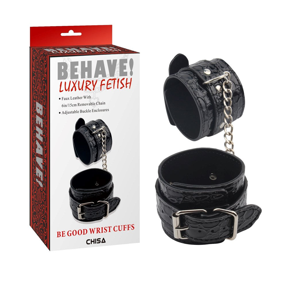 Behave Be Good Bondage Play Wrist Cuffs Black - - Cuffs And Restraints