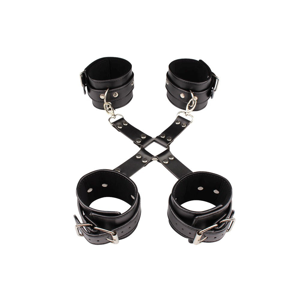 Behave Dominate Tonight Adjustable S&M Kit Black - - Bondage Kits