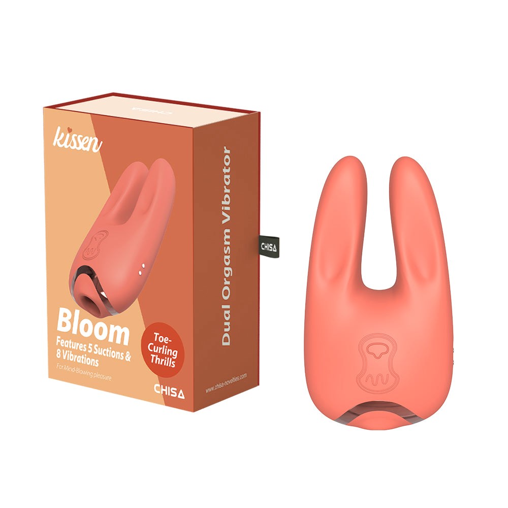 Kissen Bloom 5 Suction & 8 Vibration Clitoral Massager Peach - - Clit Ticklers and Pulsators