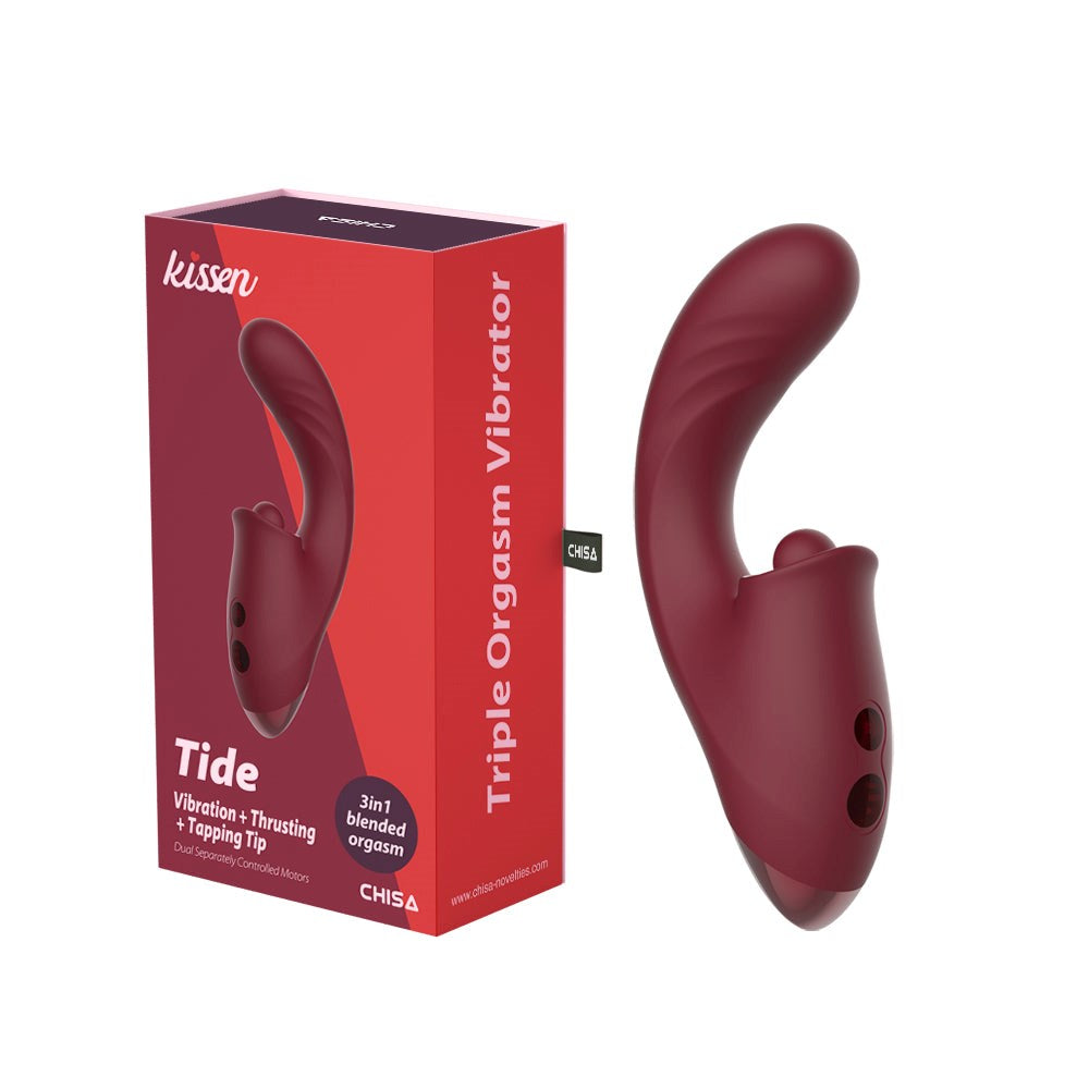 Kissen Tide Triple Orgasm Rabbit Vibrator Merlot - - Rabbit Vibrators