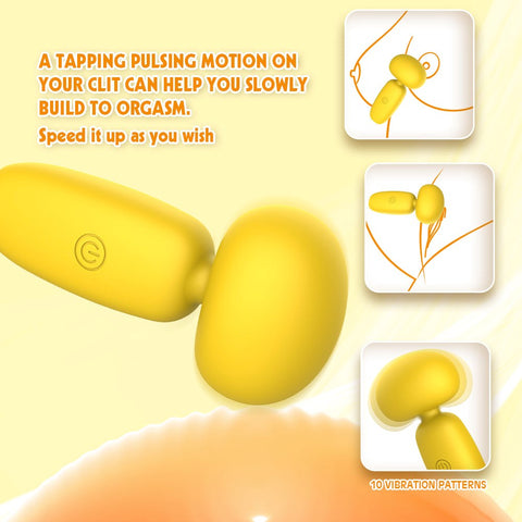 Lust Ripple Buster 10 Function Vibrating Body Wand Massager Yellow - Body Wands
