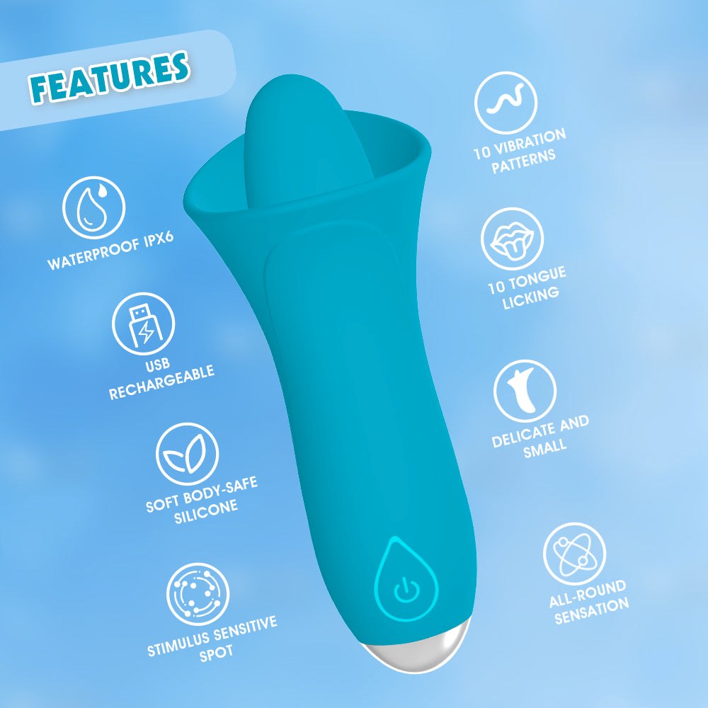 Lust Ripple Succubi 10 Function Clitoral Stimulator Blue - Clit Ticklers and Pulsators