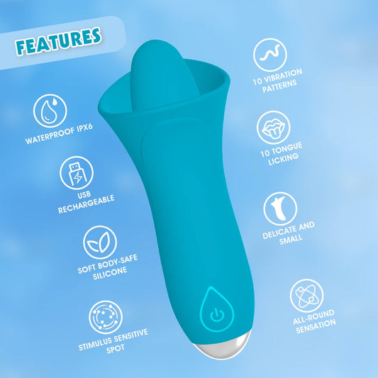Lust Ripple Succubi 10 Function Clitoral Stimulator Blue - Clit Ticklers and Pulsators