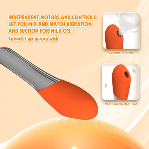 Lust Ripple Wallow Multi Function Clitoral Massager Orange - Clit Ticklers and Pulsators