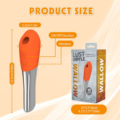 Lust Ripple Wallow Multi Function Clitoral Massager Orange - Clit Ticklers and Pulsators