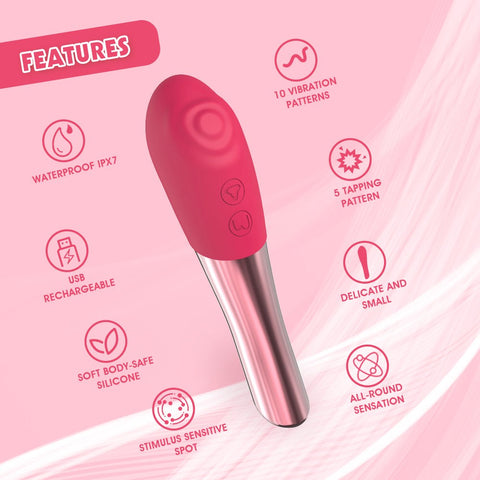 Lust Ripple Ardor 10 Function Clitoral Massager Pink - Clit Ticklers and Pulsators