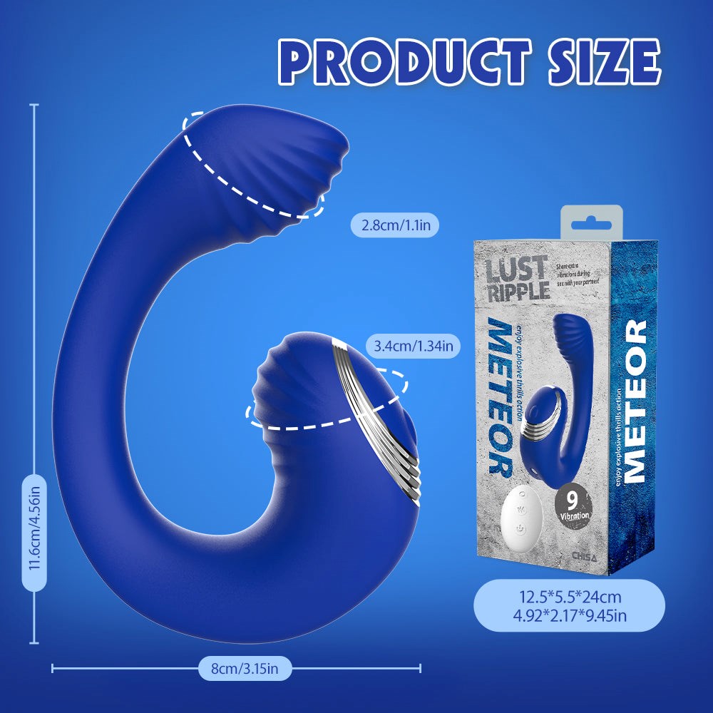 Lust Ripple Meteor Remote Control Clitoral Vibrator Blue - - Clit Ticklers and Pulsators
