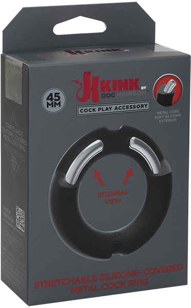 Doc Johnson Kink Silicone Covered Metal Cock Ring 45mm - Steel Cock Rings