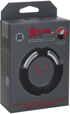Doc Johnson Kink Silicone Covered Metal Cock Ring 45mm - Steel Cock Rings