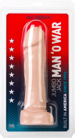 Doc Johnson Jumbo Jack MAN O WAR Realistic Dong White - Realistic Dildos