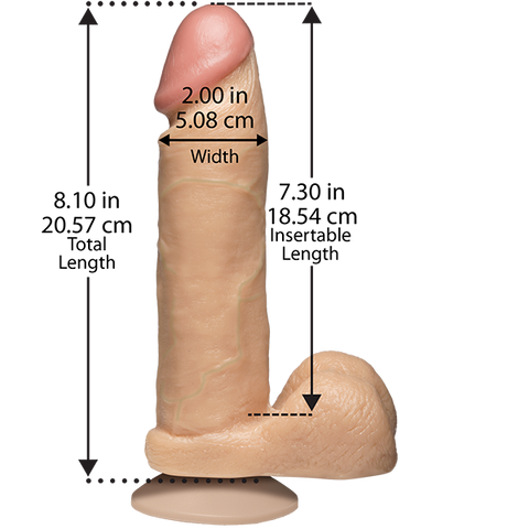 Doc Johnson The Realistic Cock ULTRASKYN 8 Inches Vanilla - Realistic Dildos