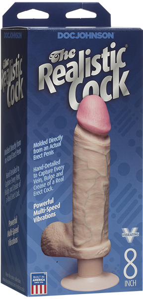 Doc Johnson The Realistic Cock Vibrating Dildo 8 Inch - Vibrating Dildos
