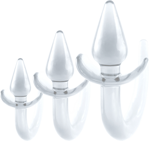 Black Axinite 3 In 1 Unique Design Anal Plug Kit with Tail - Butt Plugs