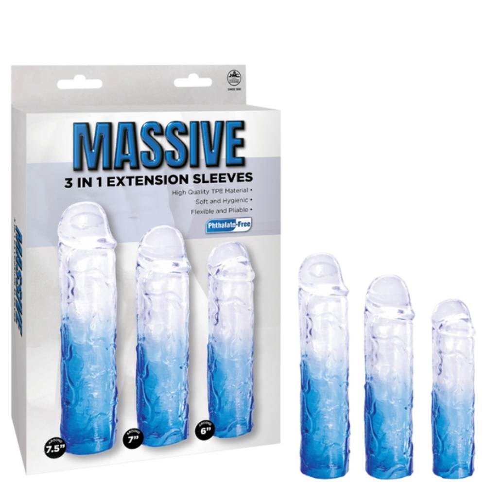 Massive 3 in 1 Mens Penis Extension Sleeve - - Penis Sleeves and Extenders