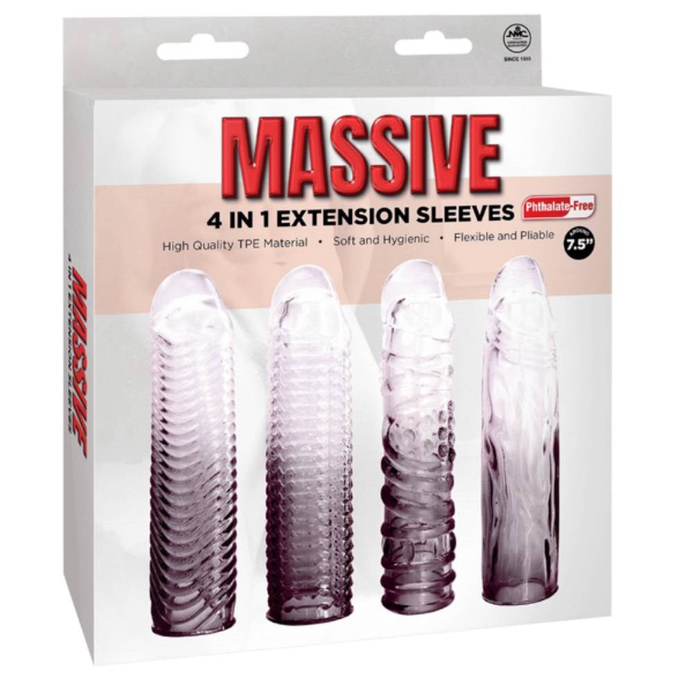 Massive 4 in 1 Soft Male Penis Extension Sleeve - - Penis Sleeves and Extenders