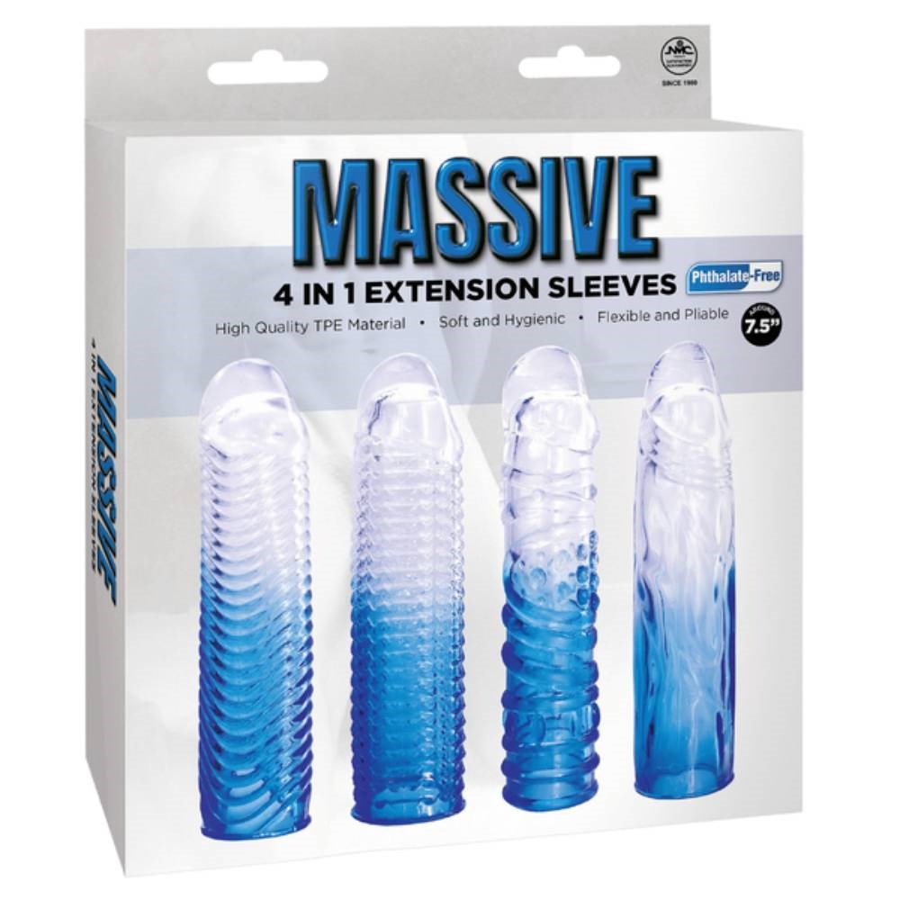 Massive 4 in 1 Soft Male Penis Extension Sleeve - - Penis Sleeves and Extenders