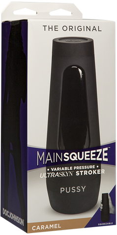 Main Squeeze The Original Pussy Variable Pleasure Ultraskyn Stroker Caramel - Masturbators and Strokers