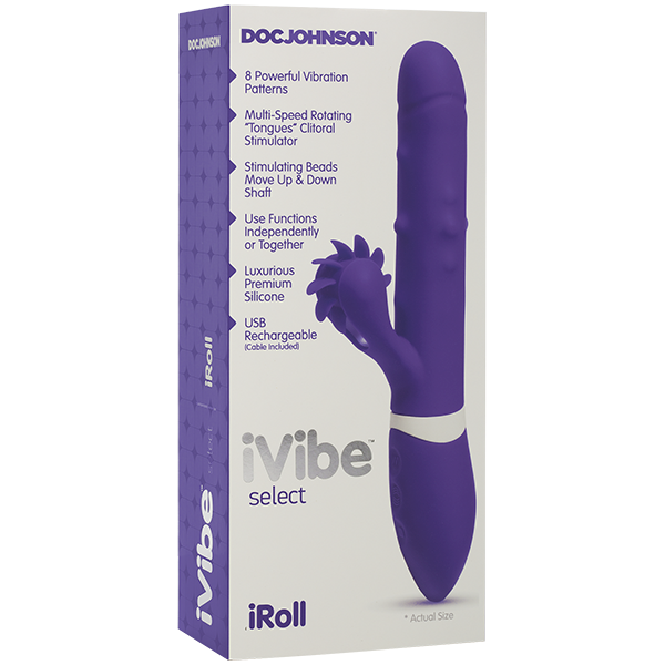 IVibe Iroll Multi Function Rabbit Vibrator With Rotating Tongue Purple - Rabbit Vibrators