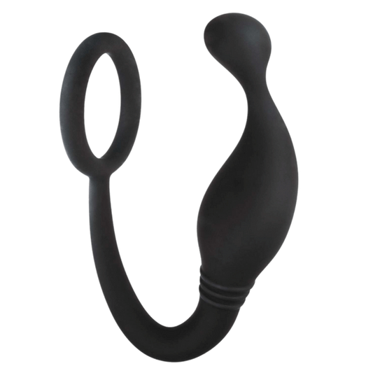 Jet Horny Male Prostate Plug With Love Ring Black - Prostate Toys