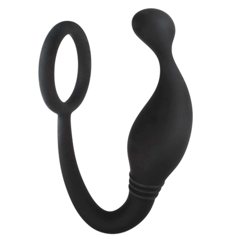 Jet Horny Male Prostate Plug With Love Ring Black - Prostate Toys