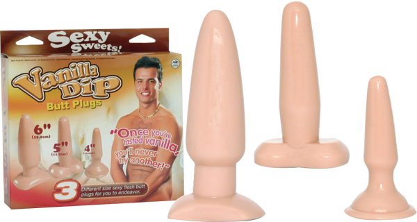 Excellent Power Vanilla Dip Butt Plugs Set Flesh - Butt Plugs