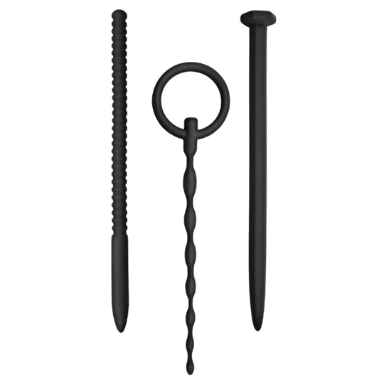 Knot Knot Nail Silicone Urethral Sounding Kit Black - Urethral Sounds