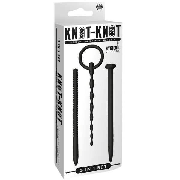 Knot Knot Nail Silicone Urethral Sounding Kit Black - - Urethral Sounds