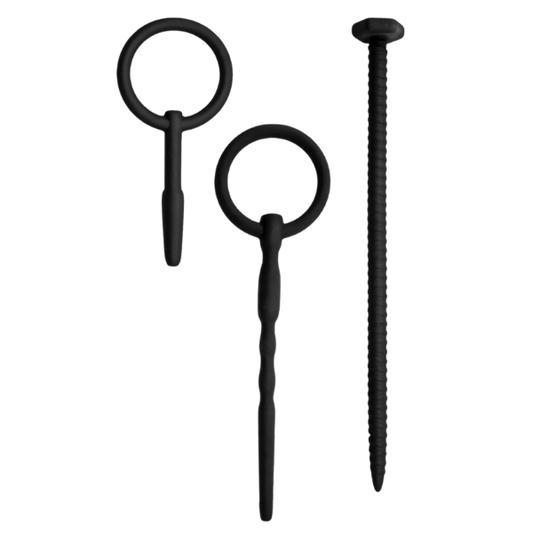 Knot Knot Screw Silicone Urethral Sounding Kit Black - Urethral Sounds