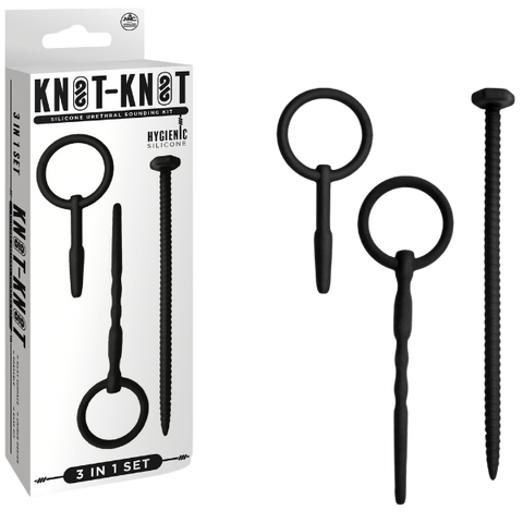 Knot Knot Screw Silicone Urethral Sounding Kit Black - Urethral Sounds