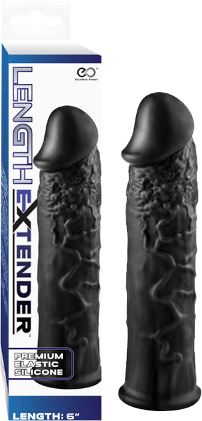 Excellent Power Penis Length Extender 6 Inch Black - - Penis Sleeves and Extenders