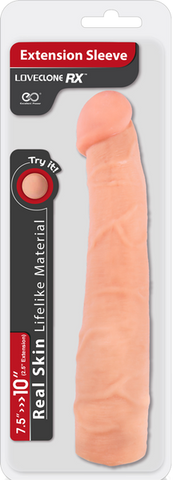 Loveclone RX Penis Extension Sleeve 10 Inch Flesh - Penis Sleeves and Extenders