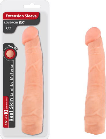 Loveclone RX Penis Extension Sleeve 10 Inch Flesh - Penis Sleeves and Extenders