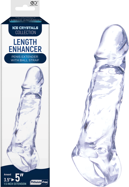 Ice Crystals Collection Penis Length Enhancer 5 Inch Clear - - Penis Sleeves and Extenders