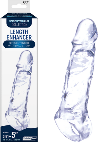 Ice Crystals Collection Penis Length Enhancer 5 Inch Clear - Penis Sleeves and Extenders