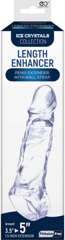 Ice Crystals Collection Penis Length Enhancer 5 Inch Clear - Penis Sleeves and Extenders