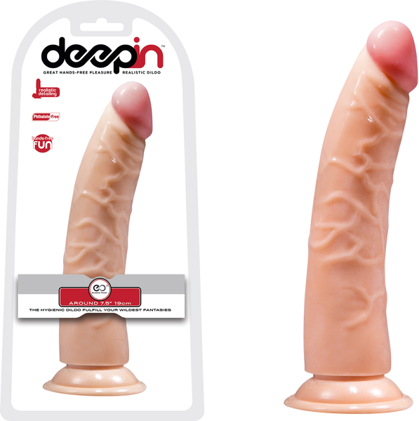 DeepIn Thin Realistic Dong 7.5 Inch Flesh - Realistic Dildos