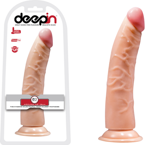 DeepIn Thin Realistic Dong 7.5 Inch Flesh - Realistic Dildos