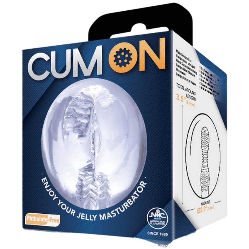 Cum On Pocket Jelly Transparent Mens Masturbator 3.5 Inches - - Masturbators and Strokers