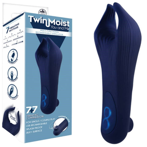 Twin Moist Multi Functional Rechargeable Stimulator - Clit Ticklers and Pulsators