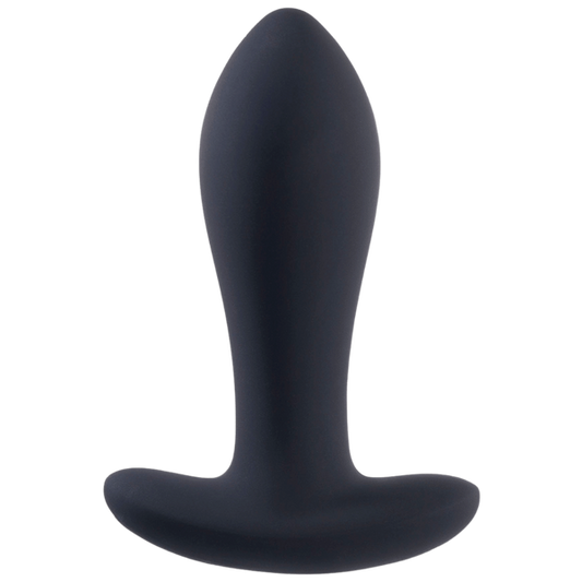 Deep Romance Rechargeable Vibrating Butt Plug with T Bar Base Black - Butt Plugs