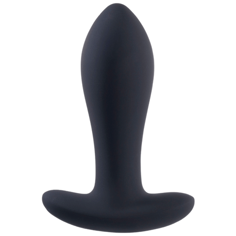 Deep Romance Rechargeable Vibrating Butt Plug with T Bar Base Black - Butt Plugs